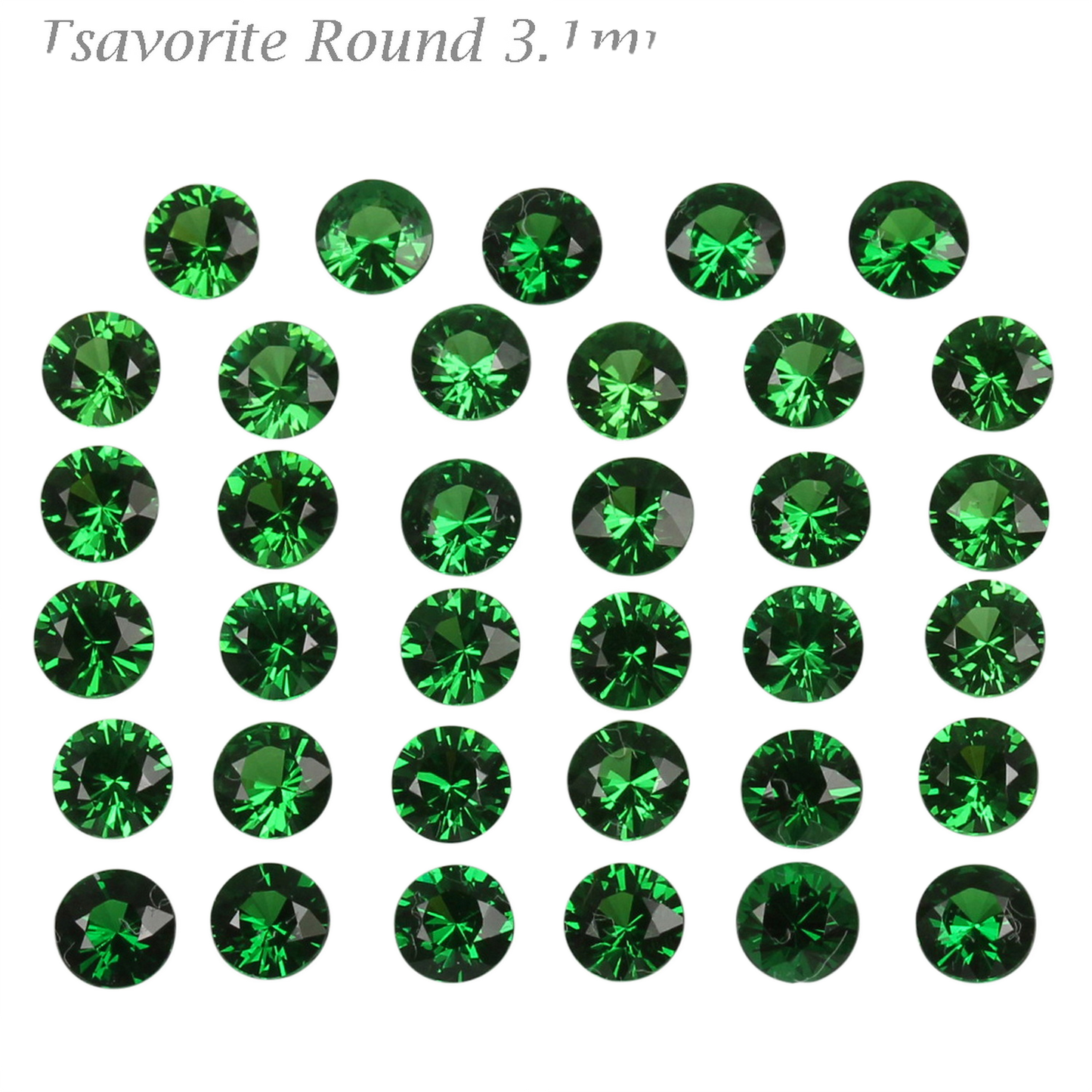 3.1mm Round Fine Saturated Green Tsavorite