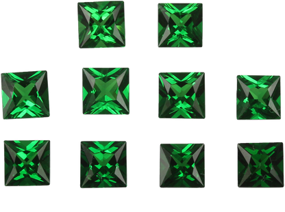 4mm Princess Cut Fine Intense Green Tsavorite