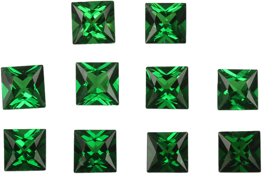 4mm Princess Cut Fine Intense Green Tsavorite