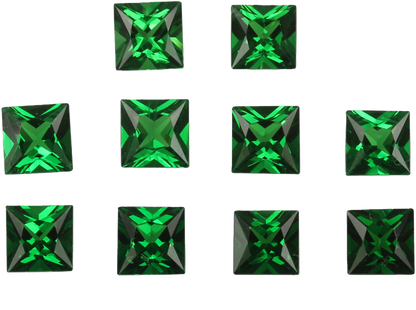 4mm Princess Cut Fine Intense Green Tsavorite