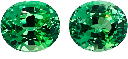 0.13ct Oval Bright Green Tsavorite Pair