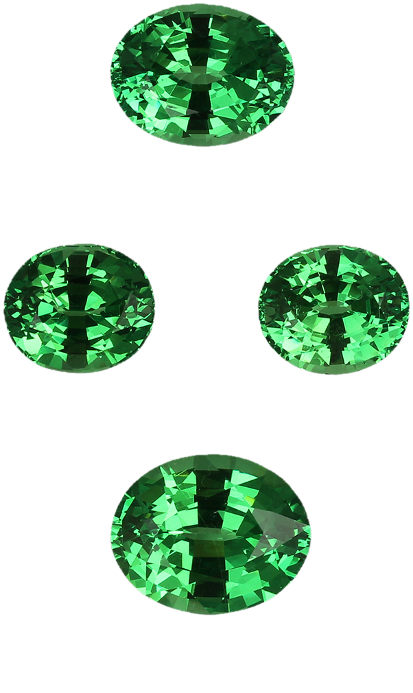 0.13ct Oval Bright Green Tsavorite Pair