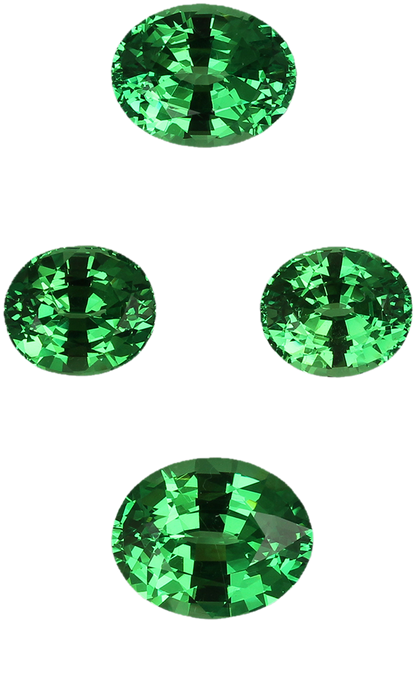 0.13ct Oval Bright Green Tsavorite Pair