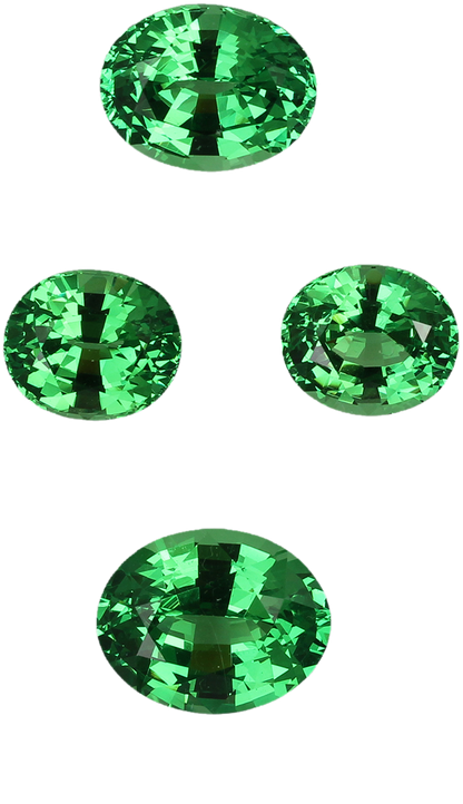 0.13ct Oval Bright Green Tsavorite Pair