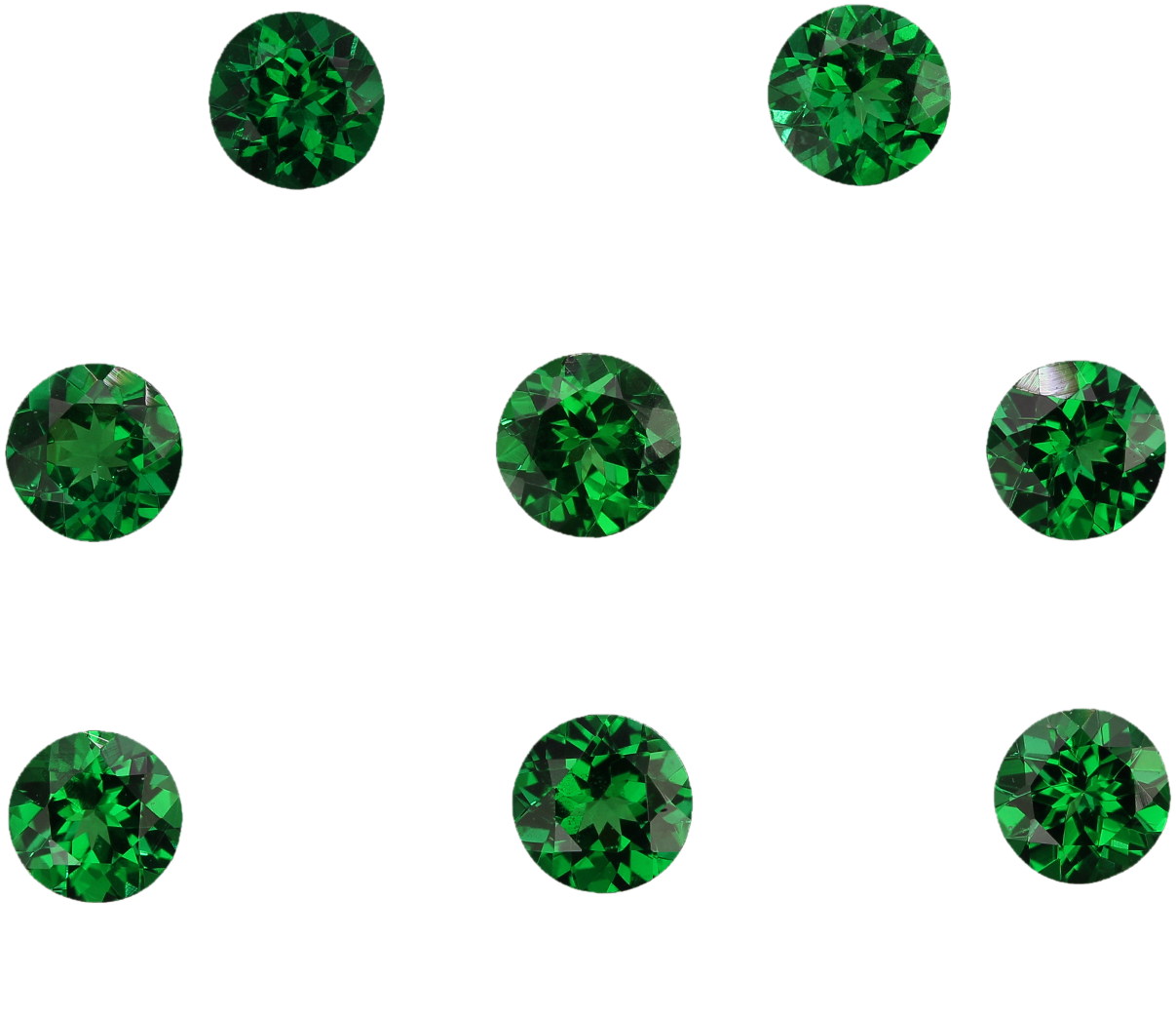 5mm Round Fine Intense Green Tsavorite