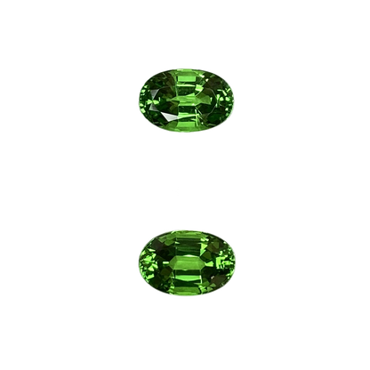 7.5x5mm Oval Bright Green Tsavorite Pair