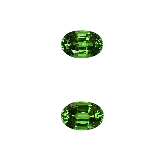 7.5x5mm Oval Bright Green Tsavorite Pair