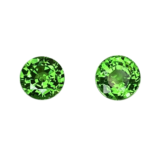 5.75mm Round Fine Intense Green Tsavorite Pair