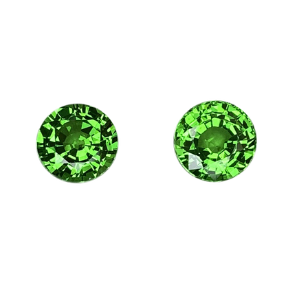 5.75mm Round Fine Intense Green Tsavorite Pair