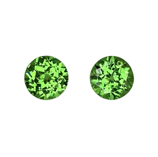5.8mm Round Bright Green Tsavorite Pair