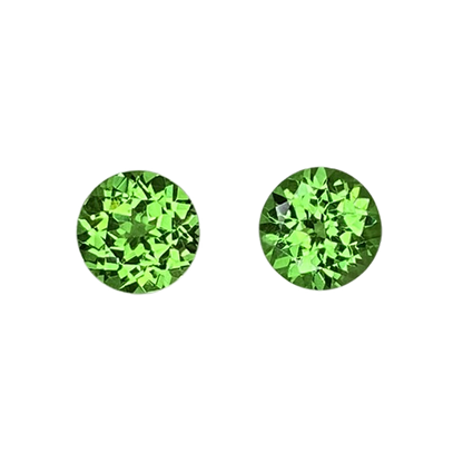 5.8mm Round Bright Green Tsavorite Pair