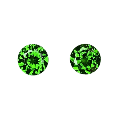 5.7mm Round Deep Saturated Green Tsavorite Pair