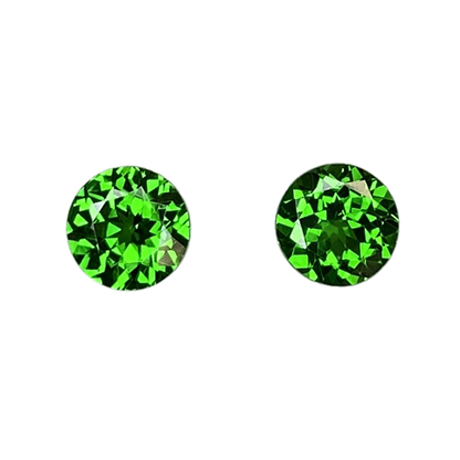 5.7mm Round Deep Saturated Green Tsavorite Pair