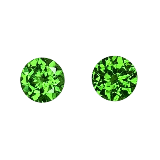 5.8mm Round Fine Intense Green Tsavorite Pair