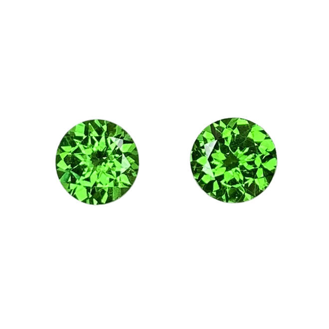 5.8mm Round Fine Intense Green Tsavorite Pair