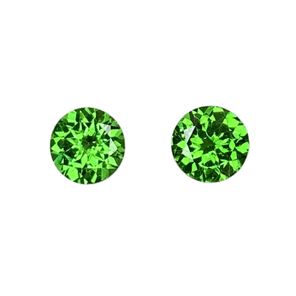 5.8mm Round Fine Intense Green Tsavorite Pair