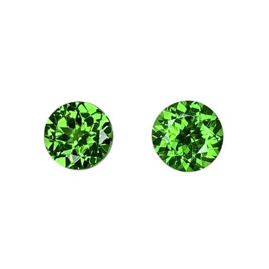5.75mm Round Bright Green Tsavorite Pair