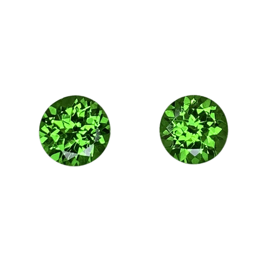 5.75mm Round Bright Green Tsavorite Pair