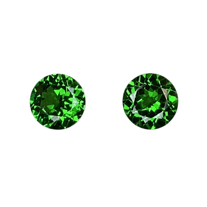 5.75mm Round Fine Intense Green Tsavorite Pair