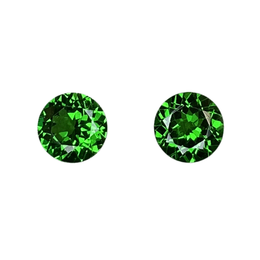 5.75mm Round Fine Intense Green Tsavorite Pair