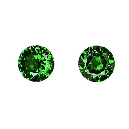 5.75mm Round Fine Intense Green Tsavorite Pair