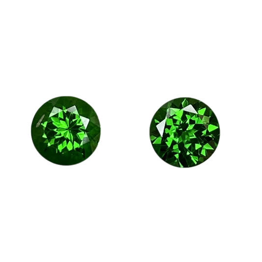 5.75mm Round Fine Intense Green Tsavorite Pair