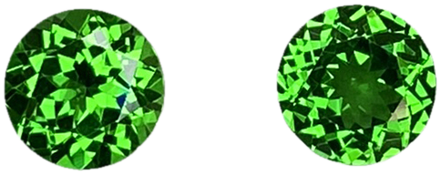 6mm Round Fine Intense Green Tsavorite Pair