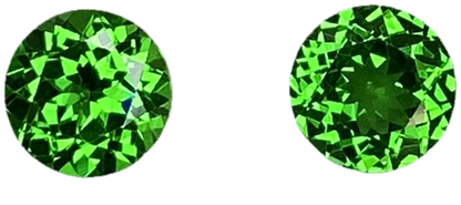 6mm Round Fine Intense Green Tsavorite Pair