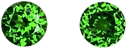 6mm Round Fine Intense Green Tsavorite Pair