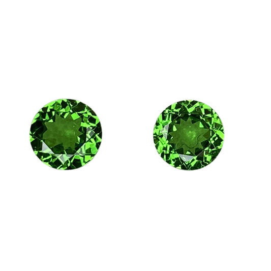 6mm Round Fine Intense Green Tsavorite Pair