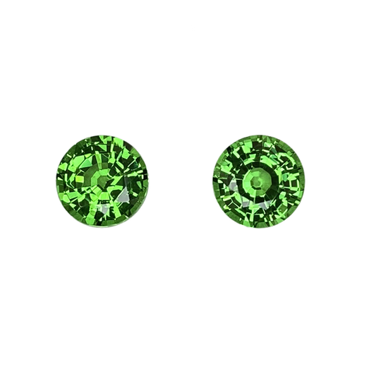 6mm Round Bright Green Tsavorite Pair
