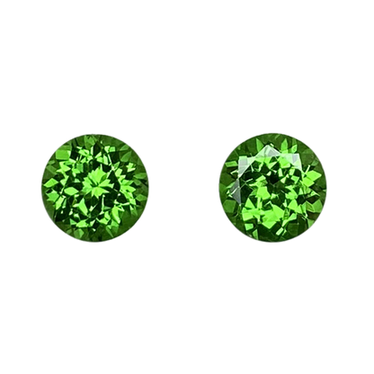 6mm Round Bright Green Tsavorite Pair