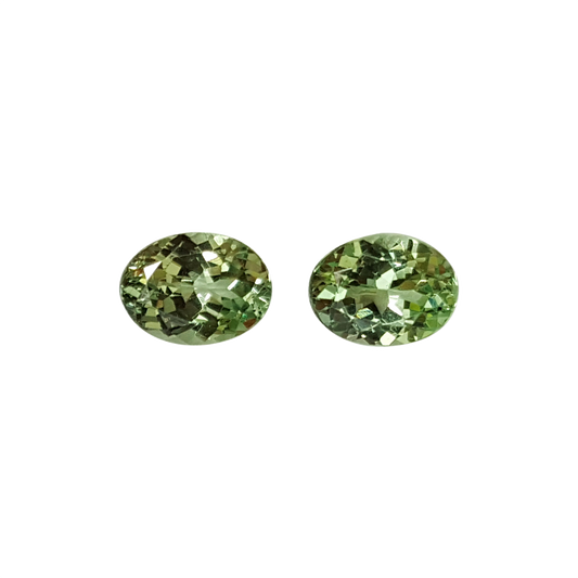 8.9x6.9mm Oval Mint Garnet Pair