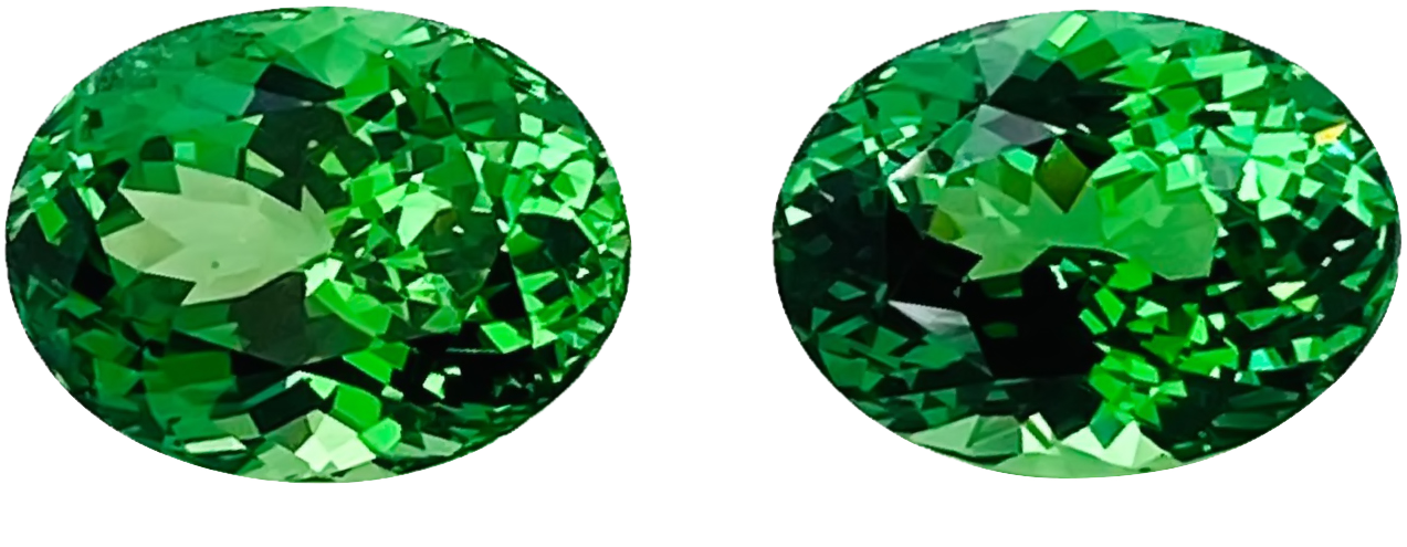 8.11ct Oval Bright Green Tsavorite Pair