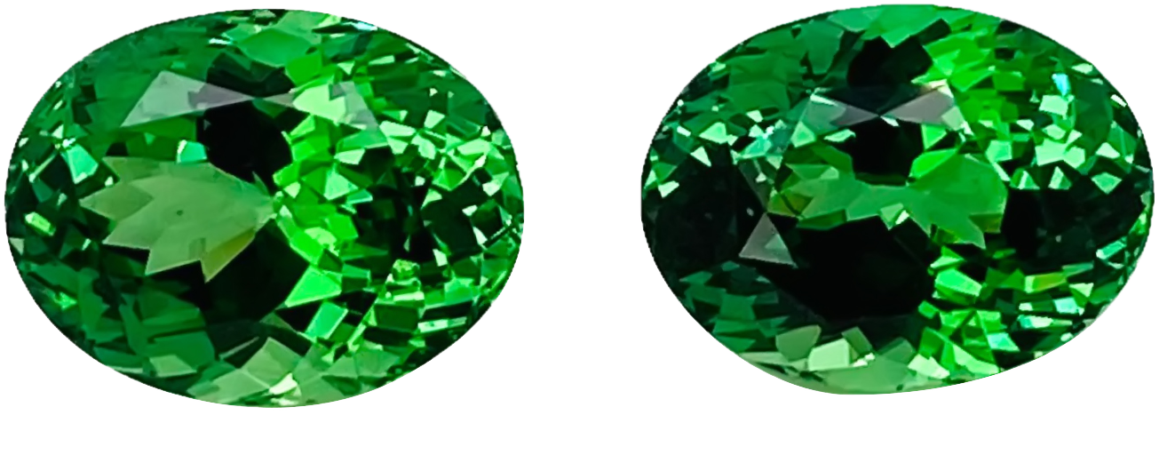 8.11ct Oval Bright Green Tsavorite Pair