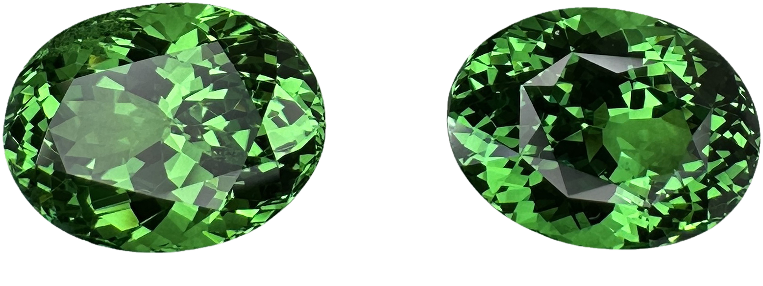 8.11ct Oval Bright Green Tsavorite Pair