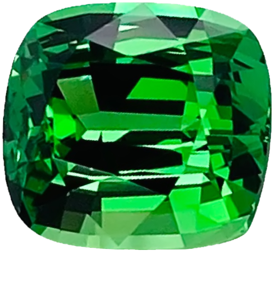 3.3ct Cushion Fine Intense Green Tsavorite