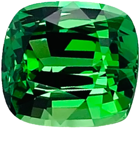 3.3ct Cushion Fine Intense Green Tsavorite