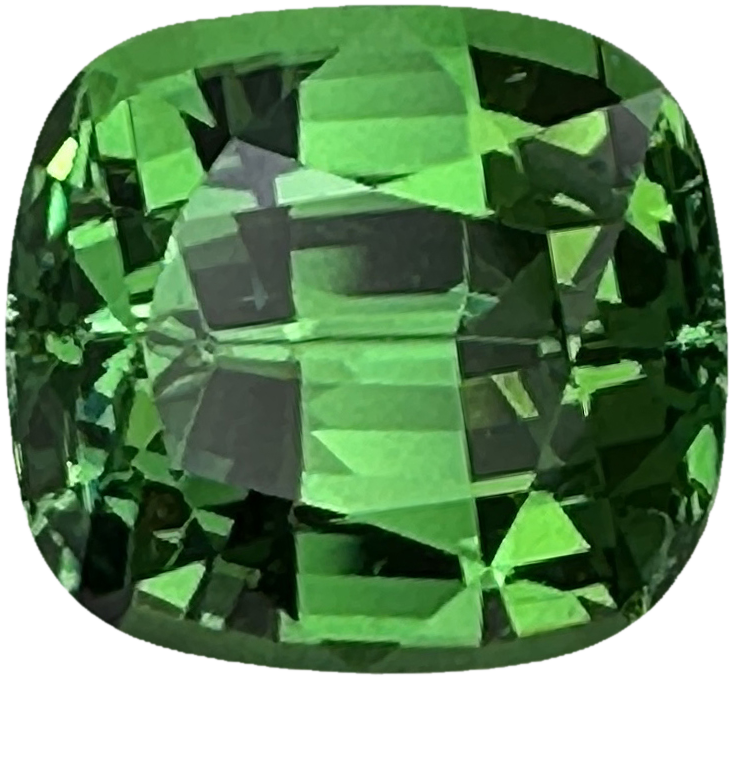 3.3ct Cushion Fine Intense Green Tsavorite
