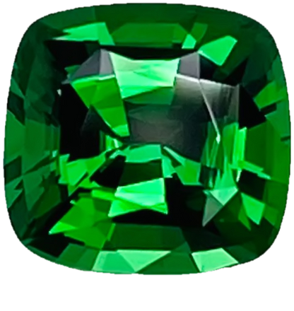 2.03ct Cushion Gem Quality - Fine Intense Green Tsavorite