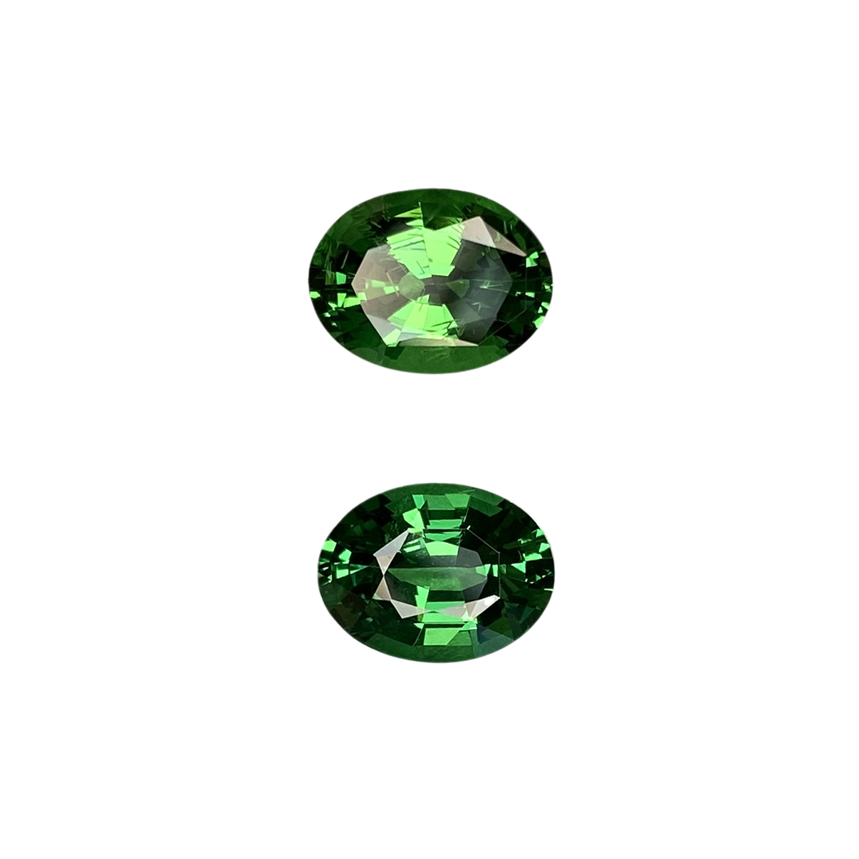 4.23ct Oval Bright Green Tsavorite Pair