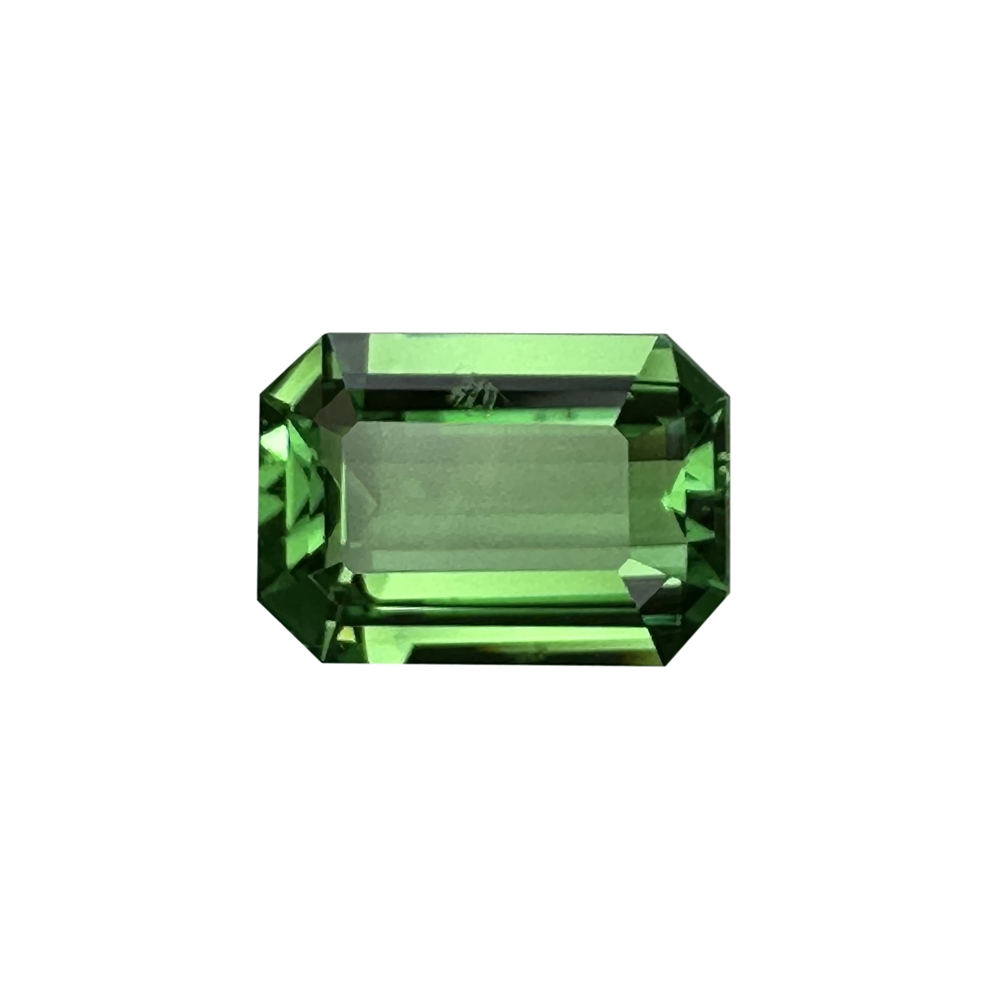 2.05ct Emerald Cut Bright Yellowish Green Tsavorite