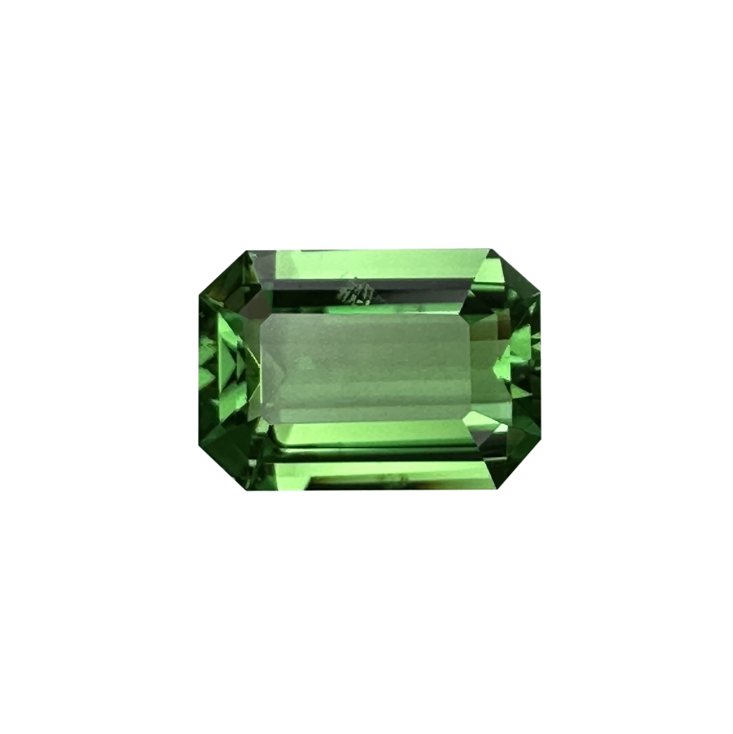 2.05ct Emerald Cut Bright Yellowish Green Tsavorite