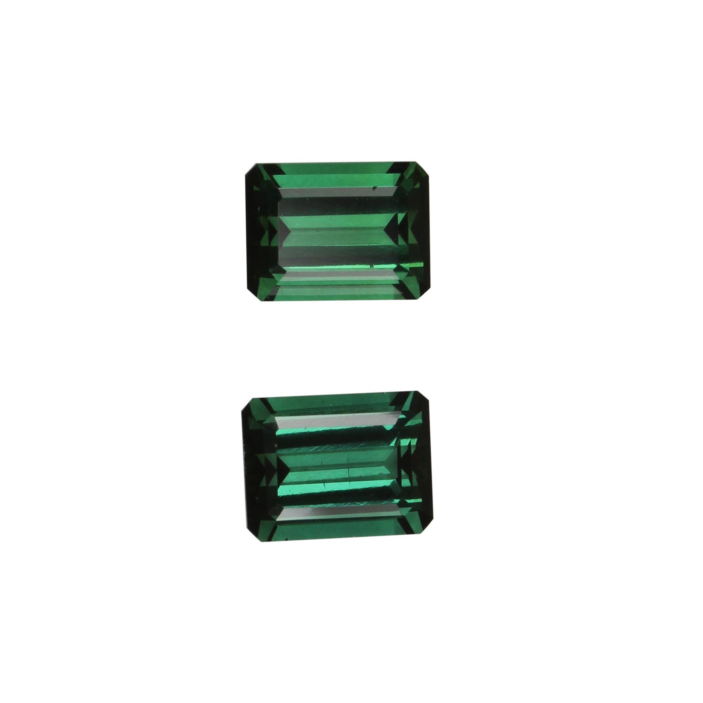 8x6mm Emerald Cut Medium Blue-Green Tourmaline Pair