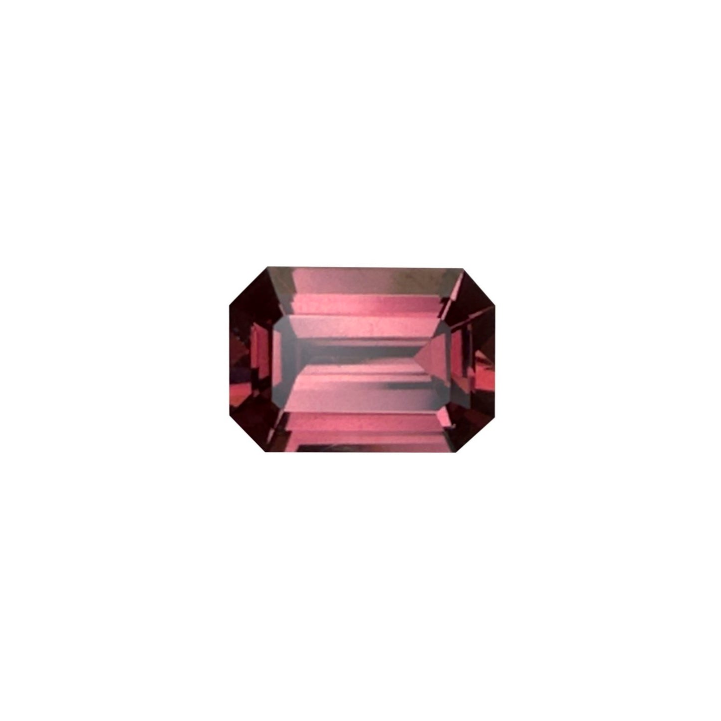 2.81ct Emerald Cut Peach Malaya Garnet