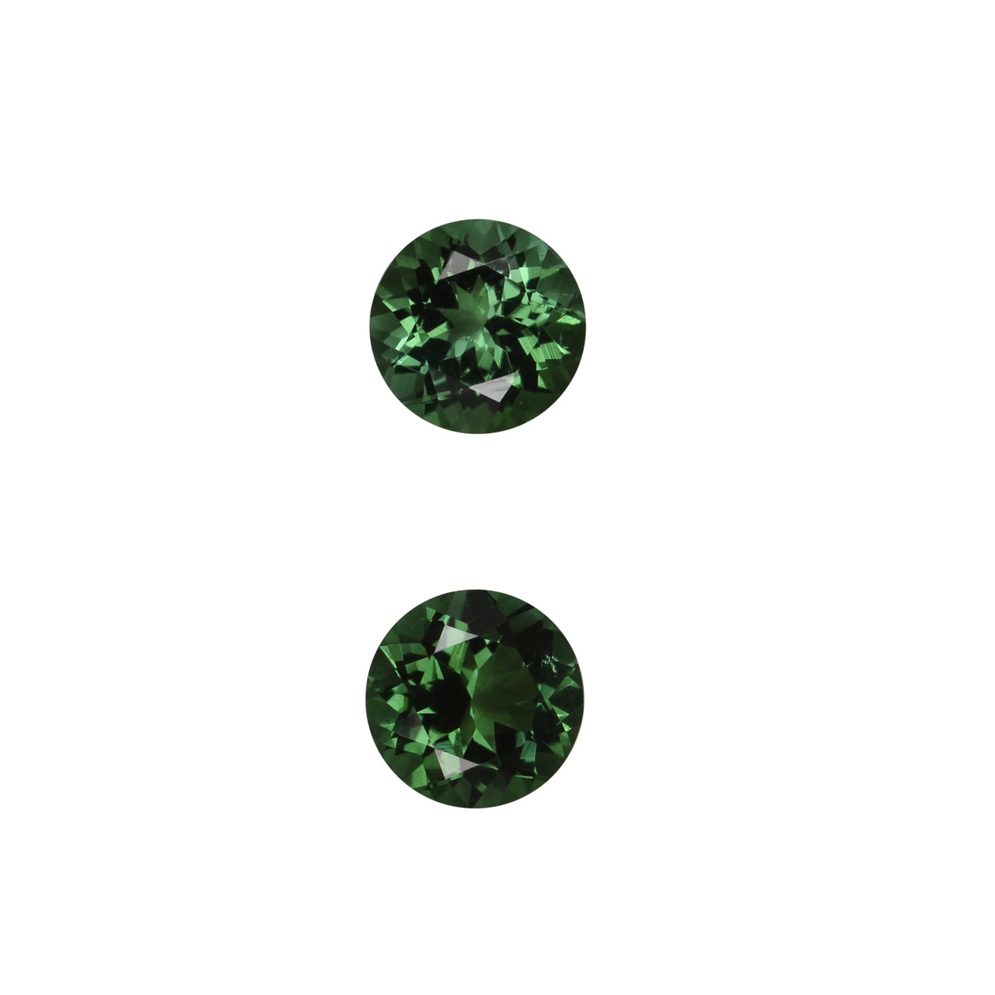 7mm Round Medium Blue-Green Tourmaline Pair