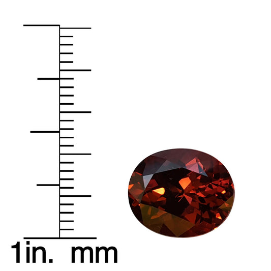 7.43ct Oval Malaya Garnet Hues Rhodolite