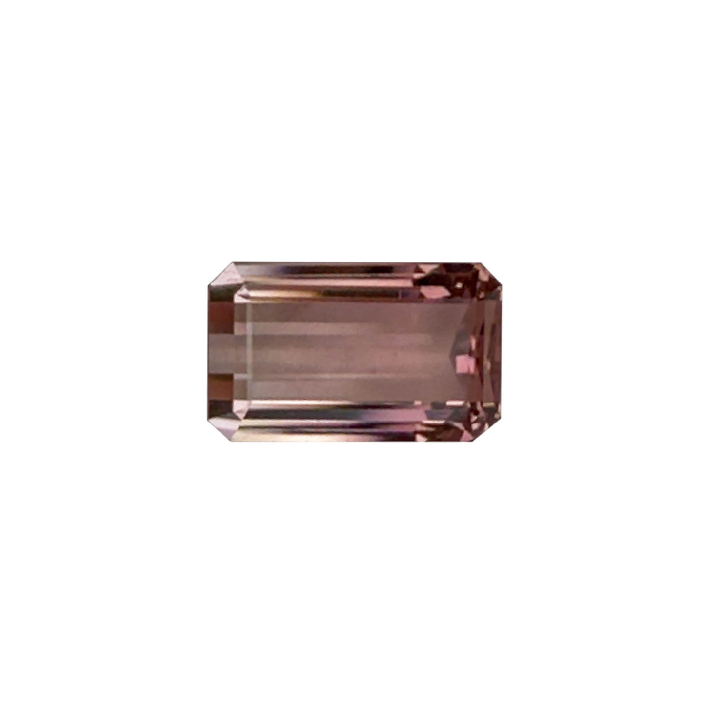 6.84ct Emerald Cut Bi-Color Light Pink Tourmaline