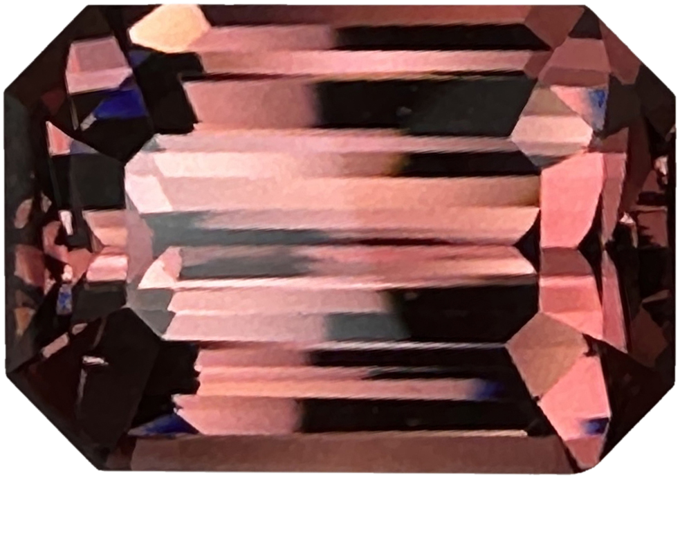 10.62ct Emerald Cut Peach Malaya Garnet