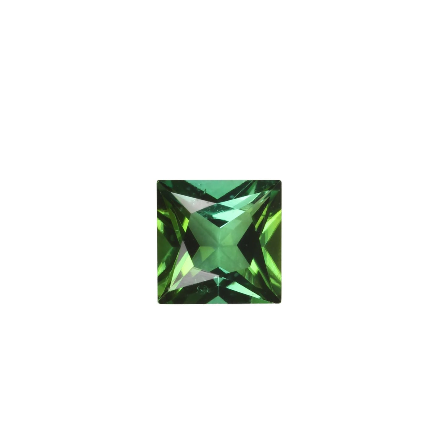 6mm Princess Cut Medium Blue-Green Tourmaline